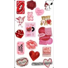 16 stickers adesivos dias dos namorados amor para carta, presente , scrapbook