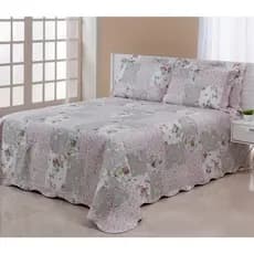 Kit Colcha Cobreleito 3 Peças Patchwork King Size 2,60 x 2,80 Andreza Enxovais
