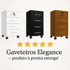 Gaveteiro Organizador Escritório MDP com Rodinhas e Chave
