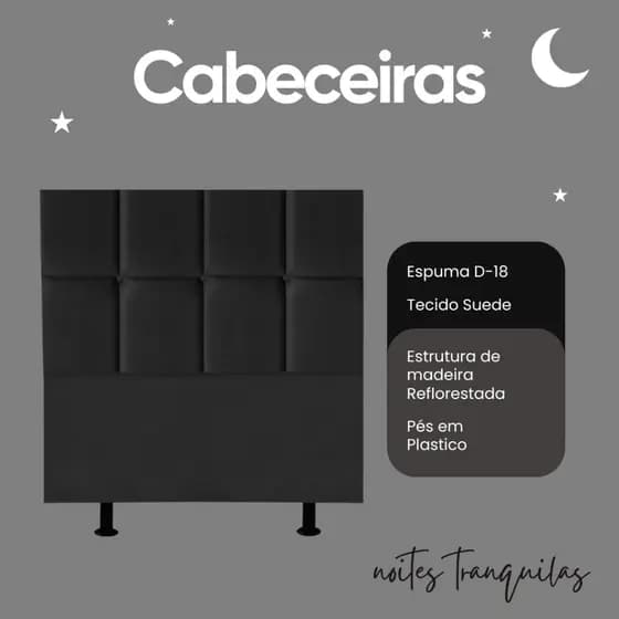 Cabeceira Cama Box Solteiro Poliana 90cm Cores Em Suede Varias Cores
