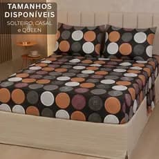 Lençol Queen 3 Peças 400 Fios Roupa de Cama Com Elástico e Fronhas Estampado Macio Qualidade Premium