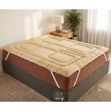 Pillow Top Bege 400 Fios Protetor De Colchão Micro Percal Casal Padrão e Queen Super Fofinho e Macio