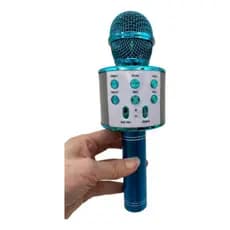 Microfone Sem Fio Bluetooth Usb Tf Karaokê Youtuber Azul
