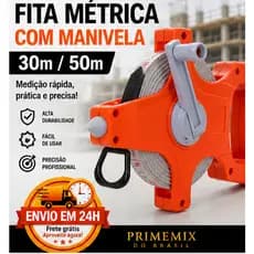 Fita Metrica Manual Longa Medicao Precisa 30-50 Metros Duravel Construçao Profissional