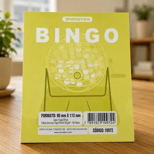 🟩🤑🤩Cartela Bingo 96 Folhas Alta Qualidade Jogos Educativos Familia Divertido Amarelo🟩🤑🤩
