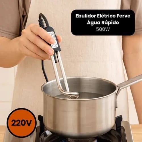 Ebulidor Eletrico Rápido 500W 220V Aquecedor Agua Pratico Seguro Economico Cozinha