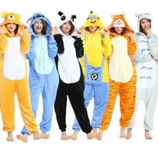 Kigurumi Ponto Panda Tigre Onesies Mulheres Homens Animal Dos Desenhos Animados Pijamas Macacões Trajes Miúdos