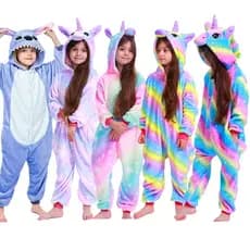 2022 Crianças Onesies Kids Unicorn Stitch Pijamas Animal Cobertor De Desenho Animado Bebê Cosplay Fantasias Inverno Meninos Meninas Macacão