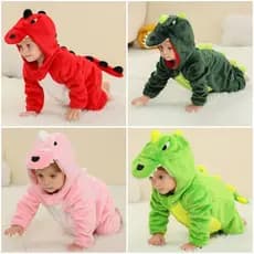 Baby Kigurumi Dinossauro Cartoon Romper Infantil Kids Macacão Para Meninas Cosplay Pijamas Fantasias