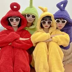 Novo Natal Fofo Cigano Winky Po Lala Teletubbies Roupa De Noite Cartoon Dormir Pijamas