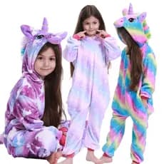 Pijamas Para Crianças De Inverno Unicórnio Meninas Meninos Kigurumi Baby Roupas De Macacão Animais