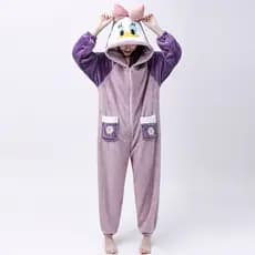 Mulheres Dos Desenhos Animados Onesies Pijamas Animais Kigurumi Pato Donald Macacão Para Adultos Manga Longa Halloween C