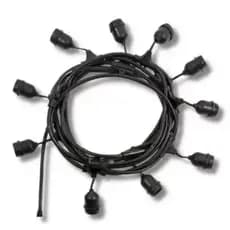 Varal de Luz 10 metros com 10 soquetes E27 cordão decorativo Externo Decoração Festa Jardim