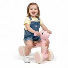 Bike Dino Infantil de Equilíbrio com Luz Som 4 Músicas Cores Rosa Verde Bebê Baby Bebe Bicicleta