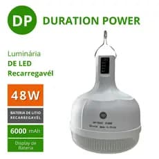 Lâmpada Led Recarregável 48W Portátil USB camping emergência
