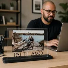 Porta Retrato Dia Dos Pais Presente Personalizado Foto Em Impressão UV