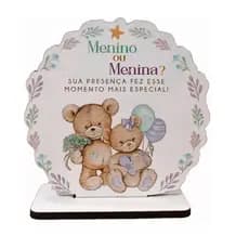 Kit Lembrancinha Chá de Revelação Menino ou Menina MDF