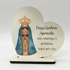 Kit Lembrancinhas Nossa Senhora Aparecida MDF Decoração Enfeite Mesa