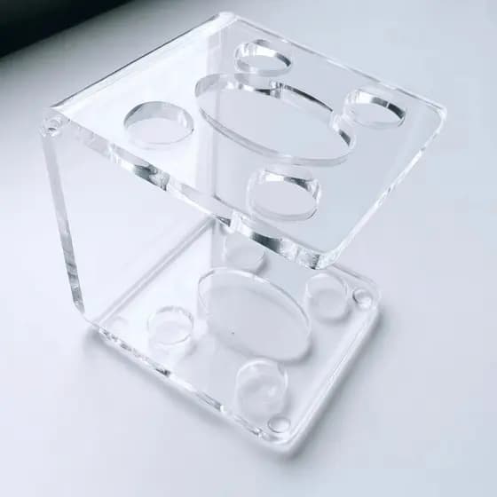 Porta Escova de Dente Creme Dental Acrílico Cristal Transparente Organizador Banheiro