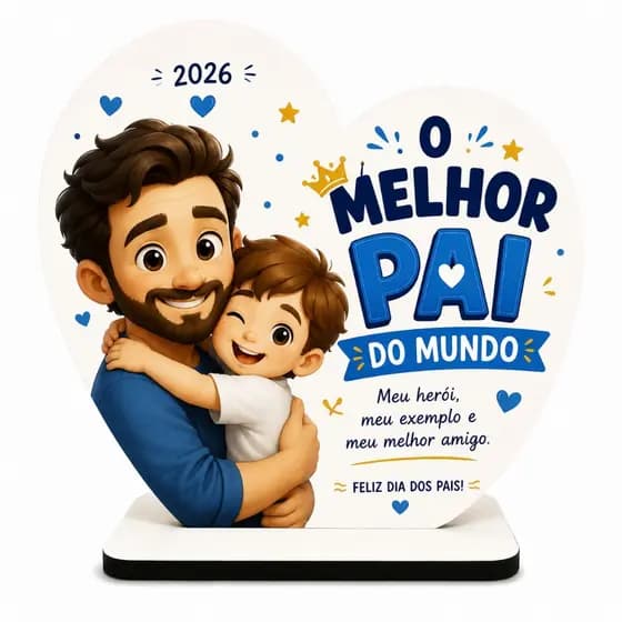 Kit Lembrancinha Dia dos Pais MDF Branco 8x8 cm Presente Decoração