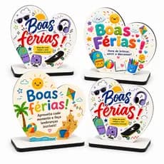 Kit Lembrancinhas Boas Férias Presente Escola MDF Decoração