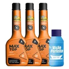 Aditivo Bardahl Max Top Kit C 3 Unidades + Limpa Vidro