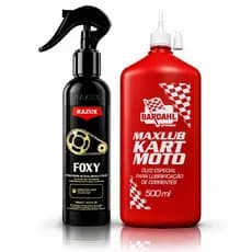 Kit Limpeza e Lubrificação De Corrente Moto Foxy Maxlub Kart Bardahl