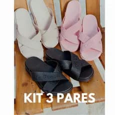 Kit 3 Pares Papete Birken Feminina Love Beach