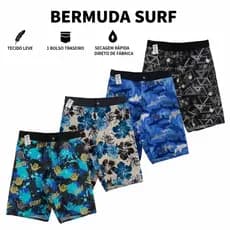 Kit Bermuda Elastano Masculina Tactel Evolutiva Shorts Tactel com Bolso Praia Casual