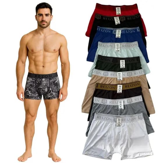 Cueca Boxer Masculina Microfibra – Kit c/ 5 Unidades – Elástico Bordado – Toque Macio – Frete Rápido