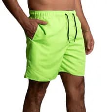 Kit 5 Short Tactel Adulto Liso Masculino com Bolsos