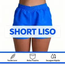 Kit Short Tactel Feminino Liso Shortinho Academia Praia Leve Molinho