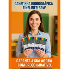 Canetinha Hidrográfica Fineliner BRW - Kit com 10 Cores Vibrantes com ponta fina
