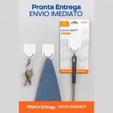 Gancho Adesivo Transparente 3 Peças GUA01- Organização Prática e Rápida | Ideal para Cozinha