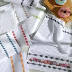 kit Pano de Prato  -Ponto Cruz -3 peças- Guardanapo  Para Bordar e Personalizar Sua Cozinha!