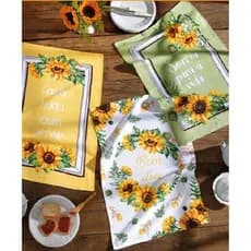 Pano de Copa Döhler Girassol 45x65cm Kit 3 Peças – Pano de Prato Algodão