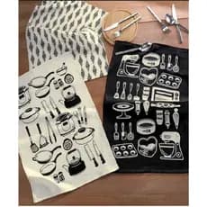 Kit com 3 Panos de Prato Dohler -Menu - pano de Prato 100% algodão 45x65cm