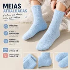 kit Meia masculina e feminina atoalhada cano médio e cano longo quentinha inverno