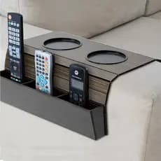 Melhor Kit 2 Esteira com Porta Copos Controle Braço de Sofá  Apoio Flexivel Decorativo Mdf Promoção