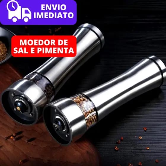 Moedor Manual de Sal e Pimento 100% Inox Moedor de Temperos Condimentos