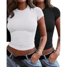 kit 2 blusa baby look cotton