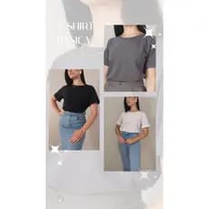kit 3 Blusa  Feminina T-shirt gola ribana Laura