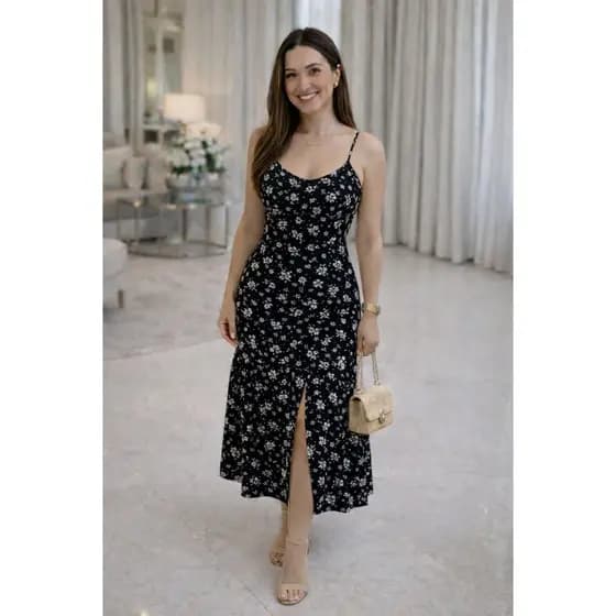 Vestido Floral Alça