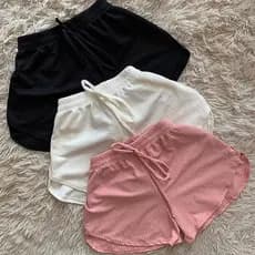 Kit 3 ou 1 Unidade Shorts Canelado Casual Feminino Academia Moda Verão