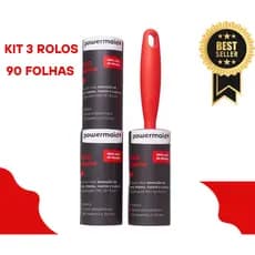 Kit Rolo Adesivo Tira Pelos Para Roupa e Estofados Banco De Carro Multiuso Camesa Original