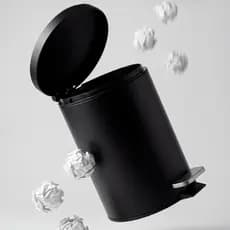 Lixeira Pedal Fosca Matte Preta Cinza Branca Banheiro Cozinha Escritório Cesto de Lixo Decorativa