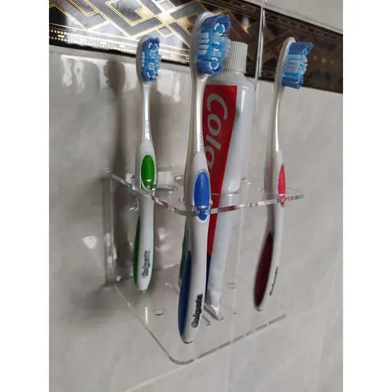 Suporte De Parede Para Escova De Dentes E Pasta, Porta Escova de Dentes em Acrílico