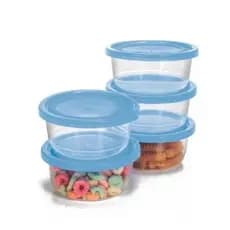 Kit 5 Mini Potes Plásticos 270ml Com Tampa em Cores Variadas Casa Cozinha Utilidade Organização Barato Presente Chá de Cozinha