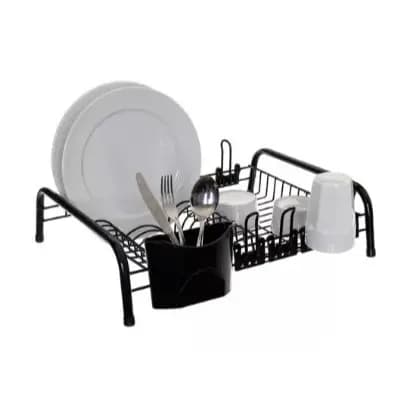 Escorredor De Louça Grande 12 Pratos Com Porta Copos Cor Preto Casa Cozinha Organização Pia Bancada Presente Casamento Chá de Cozinha Chá Bar