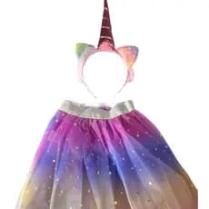 Fantasia  Saia de Tule e Tiara do Unicórnio Festas Carnaval Halloween Crianças Barato